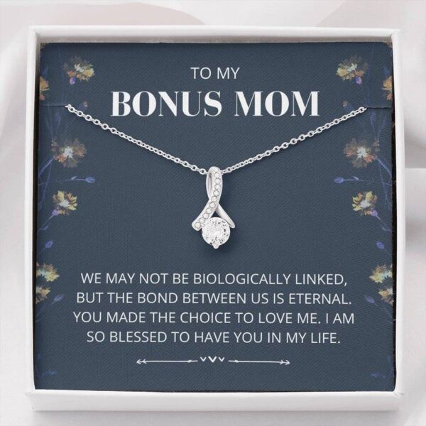 Bonus Mom - Eternal Bond - Alluring Beauty Necklace - bonus mom, mothers day, mother in law, parents wedding, from step daughter
