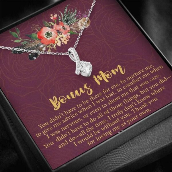 Bonus Mom Gift Alluring Beauty Necklace Present for Stepmom for Mother's Day, Birthday Present, Gift for Bonus Mom