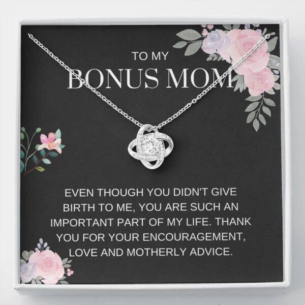 Bonus Mom - My Life - Love Knot Necklace - for step mom, gift for bonus mom, bonus mom jewelry, mothers day, mother in law, parents