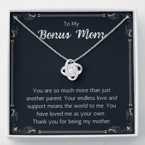 Bonus Mom - My Mother - Love Knot Necklace - for step mom, gift for bonus mom, bonus mom jewelry, mothers day, mother in law, parents