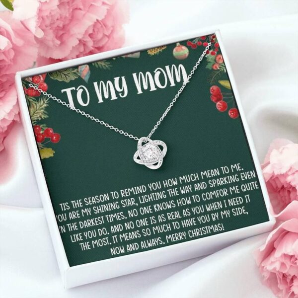 Christmas Love Knot Necklace Gift for Mom: Present, Necklace Jewelry, Xmas Gift, Holiday Gift, Gift Idea, Mother, Mom Gift, Mother Daughter