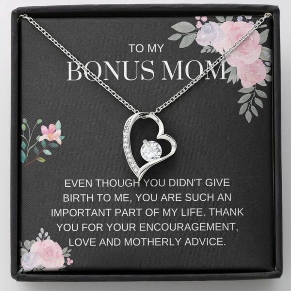 Bonus Mom - My Life - Forever Love Necklace - for step mom, gift for bonus Mom, bonus mom jewelry, mothers day, mother in law, parents