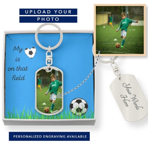 Engraved Soccer Charm Keychain, Custom Soccer Jewelry Gift, Gift for Soccer Player Mom, Soccer Mom  Gift,  Soccer Mom, Soccer