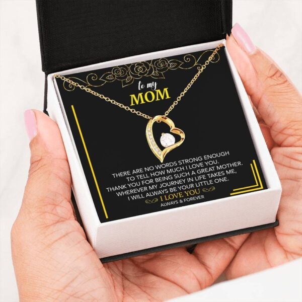 Family  Gift For Mom My Best Friend My Strength Inspiration 18k Gold Heart Necklace