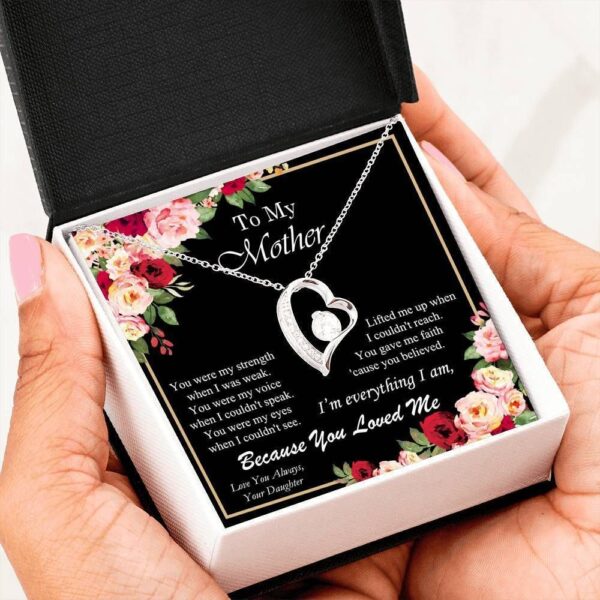 Family   Gift For Mom Silver Forever Love Necklace You Loved Me