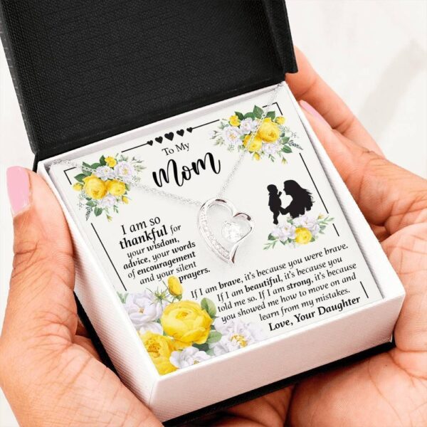 Family Daughter Gift For Mom Silver Forever Love Necklace Learn From My Mistakes