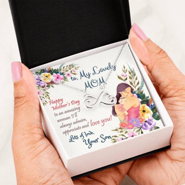 Family   I'll Always Admire You Infinity Heart Necklace For Mom