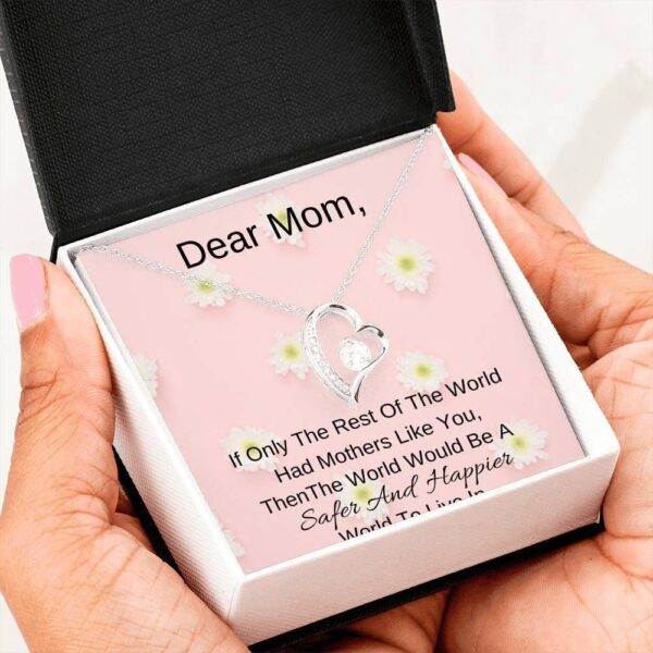 Family  Safer And Happier Gift For Mom Silver Forever Love Necklace