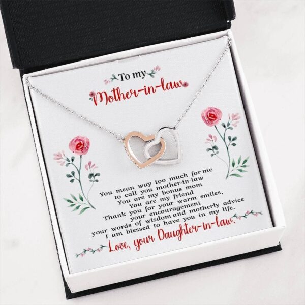 Family Blessed To Have You Interlocking Hearts Necklace Gift For Mother-in-law