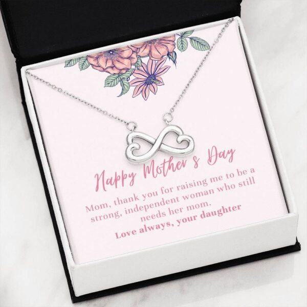 Family I Always Need You Silver Infinity Hearts Necklace Daughter Gift For Mom
