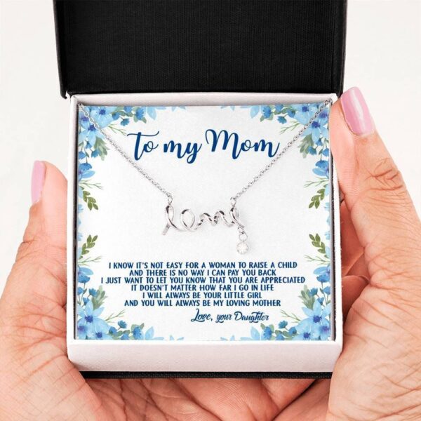 Family Scripted Love Necklace For Mom You'll Always Be My Loving Mother