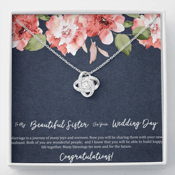 Bride Gifts, Marriage Is A Journey, Love Knot Necklace For Women, Wedding Day Thank You Ideas From Sister