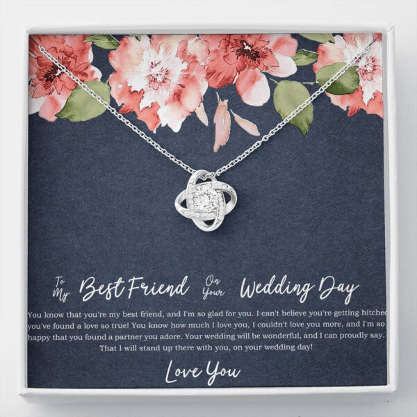 Bride Gifts, I'm So Happy You Found A Partner, Love Knot Necklace For Women, Wedding Day Thank You Ideas From Best Friend