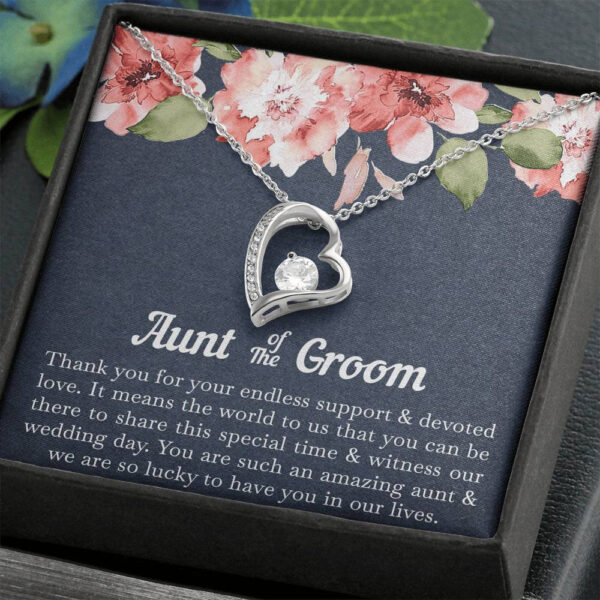 Aunt of the Groom Gifts, You Are Amazing, Forever Love Heart Necklace For Women, Wedding Day Thank You Ideas From Groom